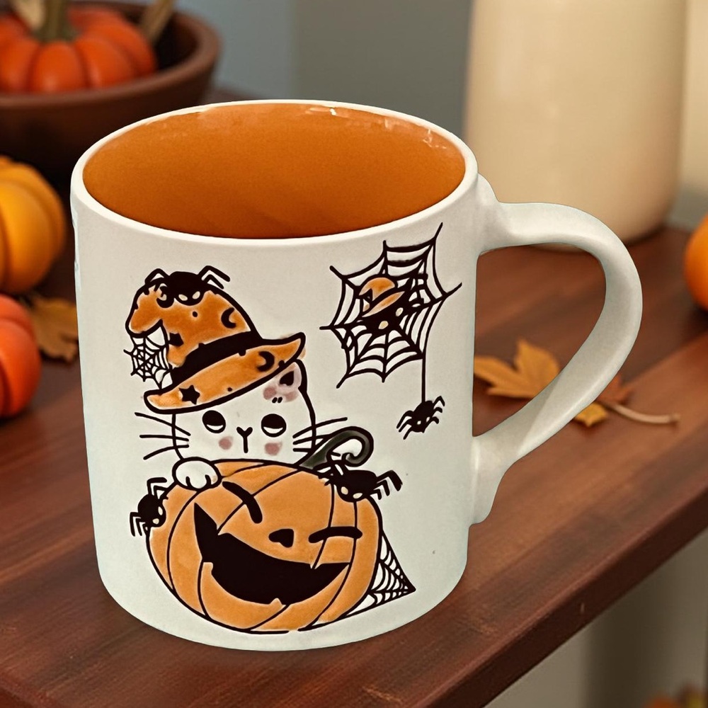 Halloween Cat and Pumpkin Mug Eli & Ana - Picture 2 of 7
